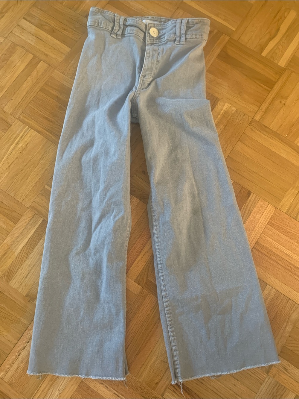 Zara EUC! Wide Leg Jeans Grayish w/ Sailor Pockets - Girls Size 10